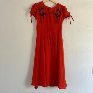NWT Timeless Ava Burnt Orange MIDI Dress Casual Formal 6 Small